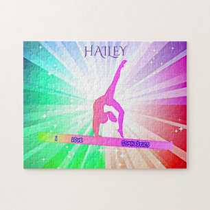 "I LIEBE GYMNASTICS" Lichterpuzzle mit Gymnast. Puzzle