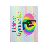 I LIEBE GYMNASTICS LINIEN NOTE PAD NOTIZBLOCK (Rotiert)