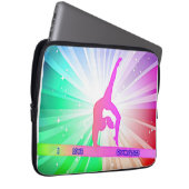 "I LIEBE GYMNASTICS" mit Gymnast auf Beam Laptopschutzhülle (Vorne Rechts)