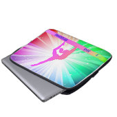 "I LIEBE GYMNASTICS" mit Gymnast auf Beam Laptopschutzhülle (Vorne Knopf)