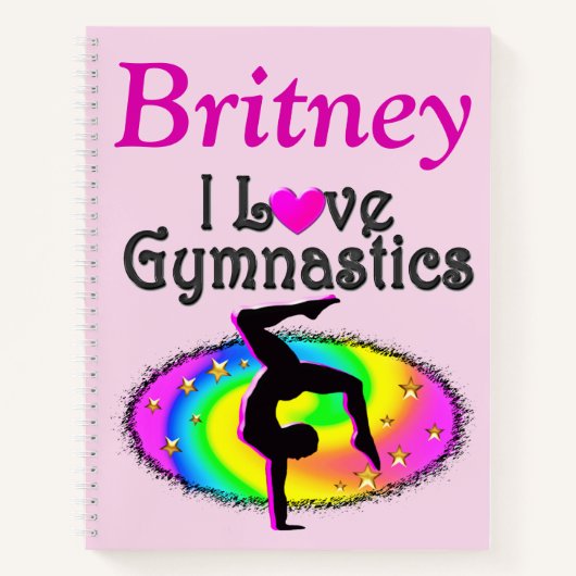 I LIEBE GYMNASTICS PERSONALISIERT JOURNAL NOTIZBLOCK (Vorderseite)