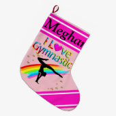 I LIEBE GYMNASTICS PERSONALISIERTE CHRISTMAS STRUM GROßER WEIHNACHTSSTRUMPF (Vorderansicht (hängend))