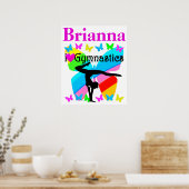 I LIEBE GYMNASTICS PERSONALISIERTE SCHALTFLÄCHE PO POSTER (Küche)