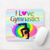 I LIEBE GYMNASTICS RAINBODEN MAUSPAD (Mit Mouse)