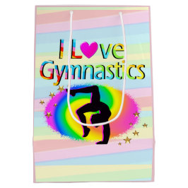 I LIEBE GYMNASTICS RAINBOW GIFT BAGS MITTLERE GESCHENKTÜTE
