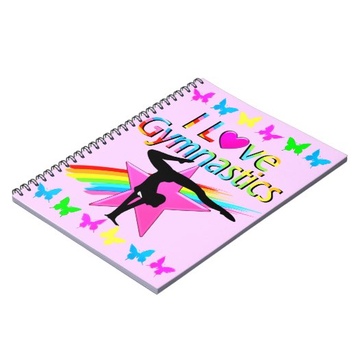 I LIEBE GYMNASTICS RAINBOW GYMNAST GIRL DESIGN NOTIZBLOCK (Linke Seite)