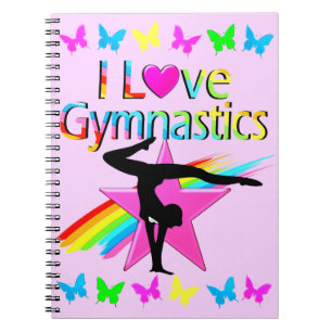 I LIEBE GYMNASTICS RAINBOW GYMNAST GIRL DESIGN NOTIZBLOCK