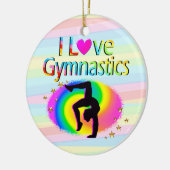 I LIEBE GYMNASTICS RAINBOW ORNANAW KERAMIK ORNAMENT (Links)