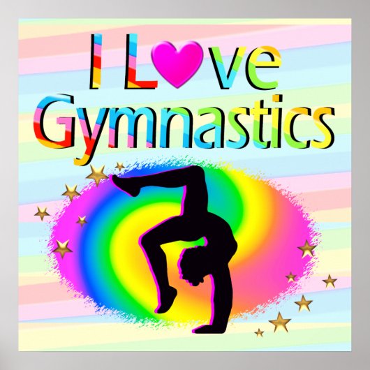 I LIEBE GYMNASTICS RAINBOW POSTER (Vorne)