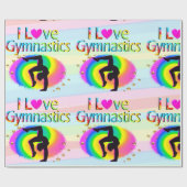 I LIEBE GYMNASTICS RAINBOW WRAPPING PAPIER GESCHENKPAPIER (Flach)