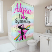 I LIEBE GYMNASTICS SUPER STAR DESIGN DUSCHVORHANG (Beispiel)