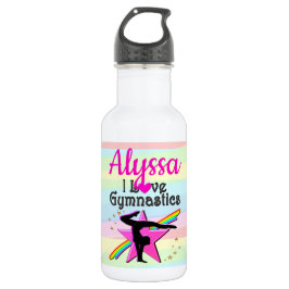 I LIEBE GYMNASTICS SUPER STAR DESIGN EDELSTAHLFLASCHE