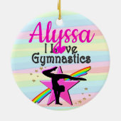 I LIEBE GYMNASTICS SUPER STAR DESIGN KERAMIK ORNAMENT (Hinten)