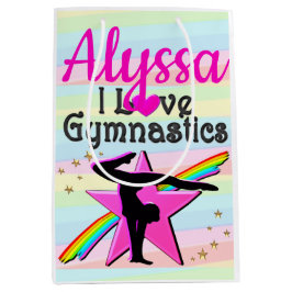 I LIEBE GYMNASTICS SUPER STAR DESIGN MITTLERE GESCHENKTÜTE