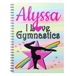 I LIEBE GYMNASTICS SUPER STAR DESIGN NOTIZBLOCK