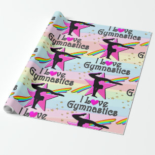 I LIEBE GYMNASTICS TUMBLING QUEEN DESIGN GESCHENKPAPIER