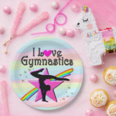 I LIEBE GYMNASTICS TUMBLING QUEEN DESIGN PAPPTELLER (Party)