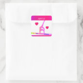 "I Liebe Gymnastik" Aufkleber mit Herzen. (Tasche)