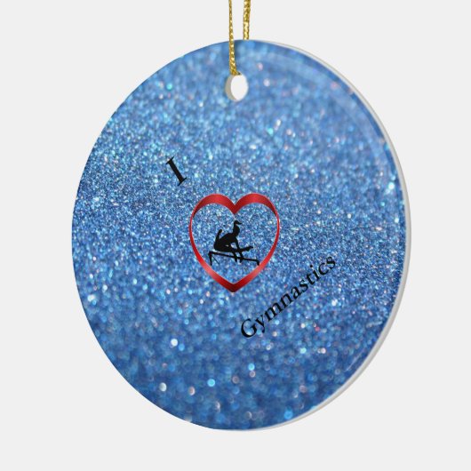 I Liebe Gymnastik Blaue Sparkle Keramik Ornament (Links)