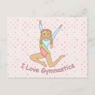 I Liebe Gymnastik Blonde Postkarte