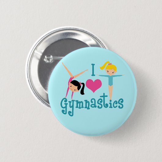 I Liebe Gymnastik Button (Vorne & Hinten)