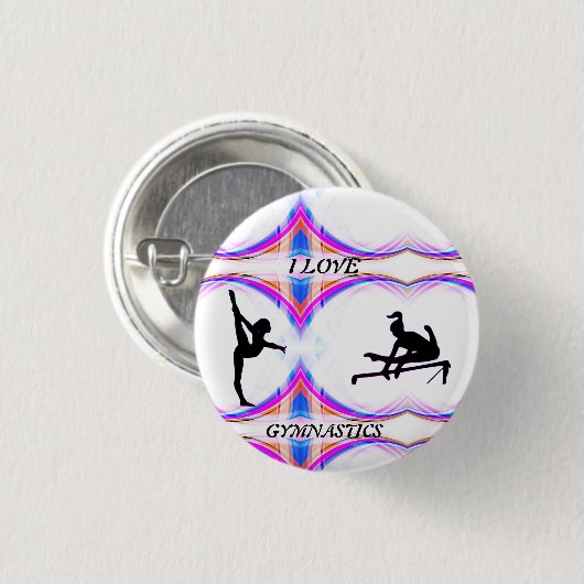 I Liebe Gymnastik Button (Vorne & Hinten)