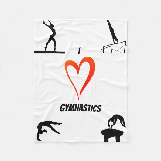 I Liebe Gymnastik Girls Fleece Blanket (Vorderseite)