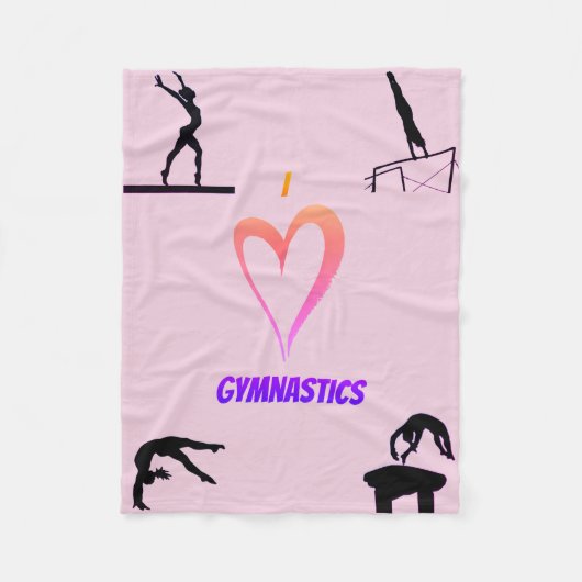 I Liebe Gymnastik Girls Fleece Blanket (Vorderseite)