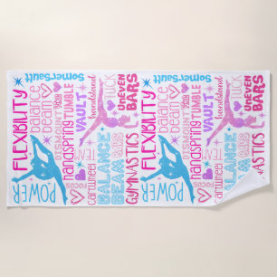 I Liebe Gymnastik-Girls pink, lila und blau Papa Strandtuch