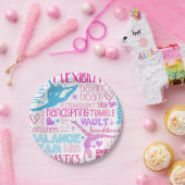 I Liebe Gymnastik-Girls pink, lila und blau Pappteller (Party)