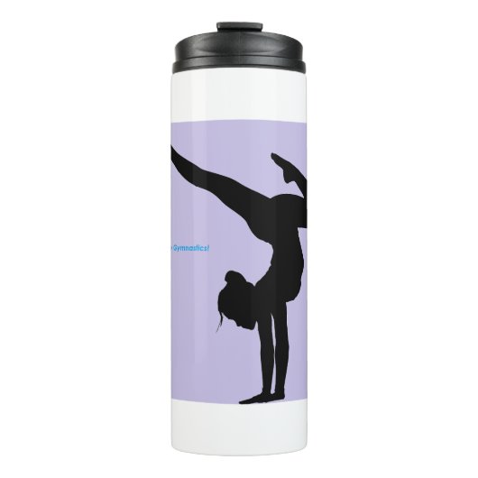 I Liebe Gymnastik - Gymnast mit Lilac Hintergrund Thermosbecher (Vorderseite)