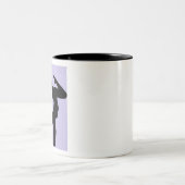I Liebe Gymnastik - Gymnast mit Lilac Hintergrund Zweifarbige Tasse (Mittel)