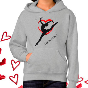 I Liebe Gymnastik Herzklopfen für Mädchen Hoodie
