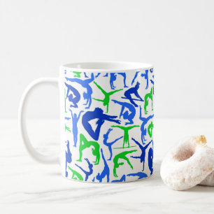 I LIEBE Gymnastik-Kaffee-Tasse blau u. grün Kaffeetasse