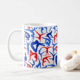 I LIEBE Gymnastik-Kaffee-Tassen-Rot, Weiß u. Blau Kaffeetasse