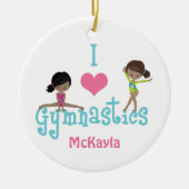 I Liebe Gymnastik Niedlich American Girl Keramik Ornament (Vorne)