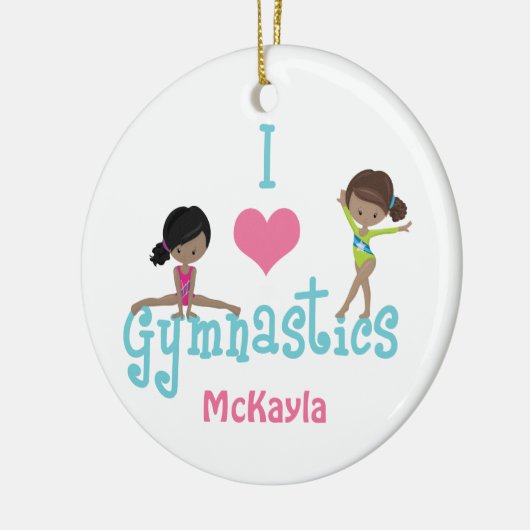 I Liebe Gymnastik Niedlich American Girl Keramik Ornament (Links)