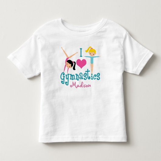 I Liebe Gymnastik Niedlich Gymnastik Girl Kleinkind T-shirt (Vorderseite)
