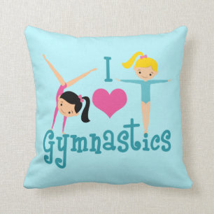 I Liebe Gymnastik Niedlich Gymnastik Girls Schlafz Kissen