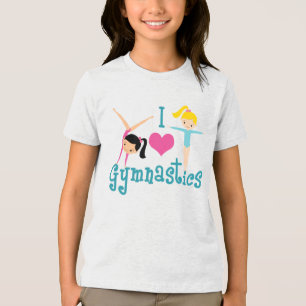 I Liebe Gymnastik Niedlich Gymnastik Girls Tri-Blend Shirt