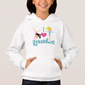 I Liebe Gymnastik Niedlich Gymnastik Kinder Hoodie (Vorderseite)