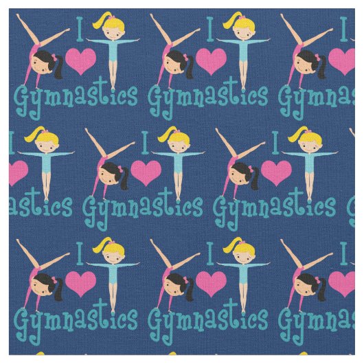 I Liebe Gymnastik Niedlich Stoff (Nahaufnahme)