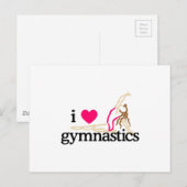I LIEBE GYMNASTIK POSTKARTE (Vorne/Hinten)