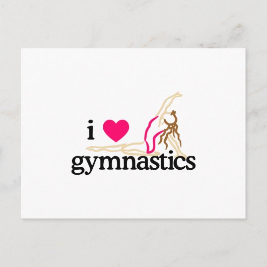 I LIEBE GYMNASTIK POSTKARTE (Vorderseite)