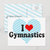 I Liebe Gymnastik Postkarte (Vorne/Hinten)