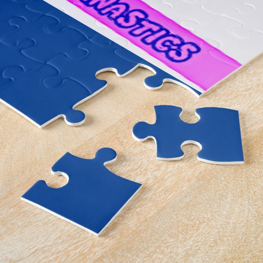 "I Liebe Gymnastik" Puzzle mit Herzen. (Seite)