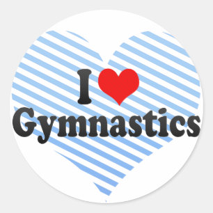 I Liebe Gymnastik Runder Aufkleber