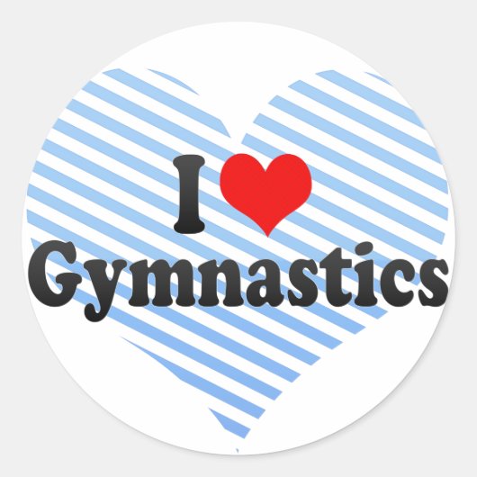 I Liebe Gymnastik Runder Aufkleber (Vorderseite)