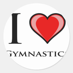 I Liebe Gymnastik Runder Aufkleber