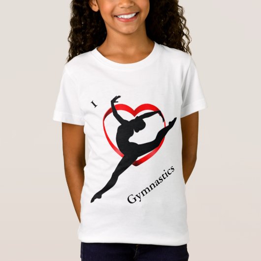 I Liebe Gymnastik T-Shirt für Mädchen (Vorderseite)